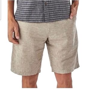 PATAGONIA Hemp/cotton Back Step Short Chambray: Mojave Khaki. Size 34